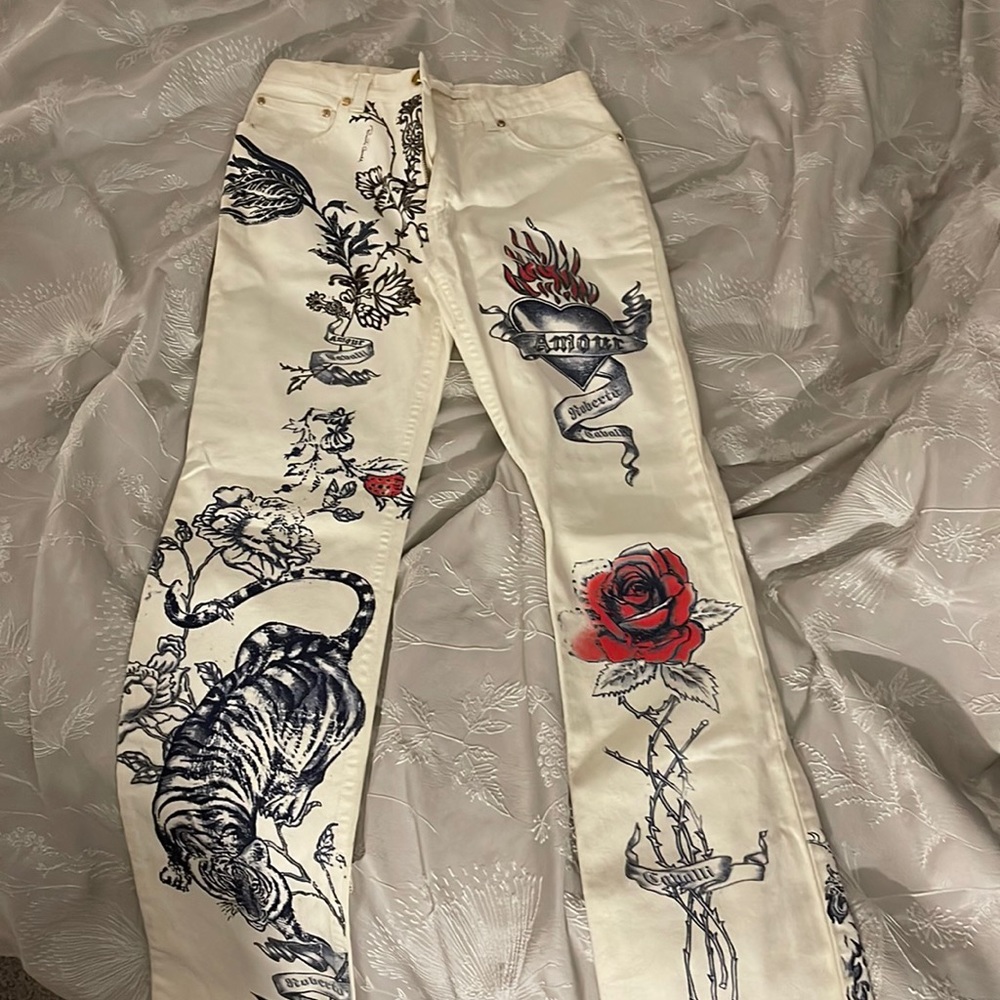 Roberto Cavalli tattoo jeans